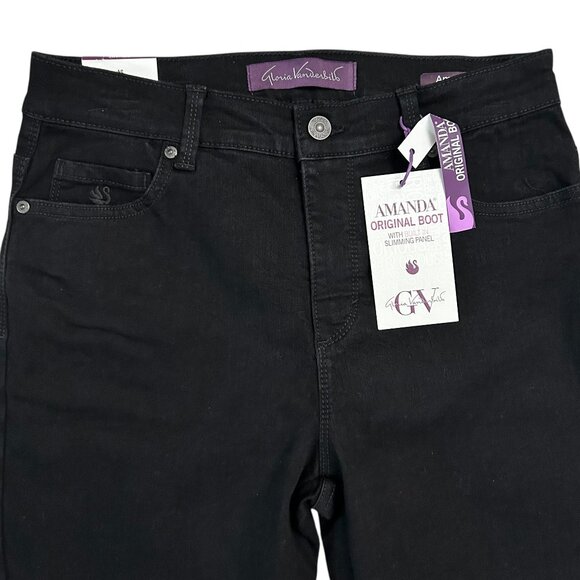 Gloria Vanderbilt Amanda Women's Size 6 Short Black Bootcut Jeans Denim Pant NWT - Picture 3 of 7